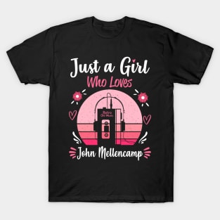 Just A Girl Who Loves John Mellencamp Retro Headphones T-Shirt